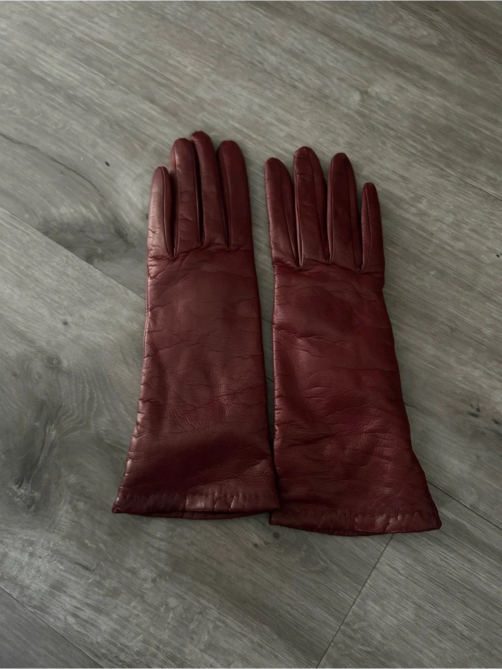Talbots Women's Burgundy Leather Gloves size 61/2